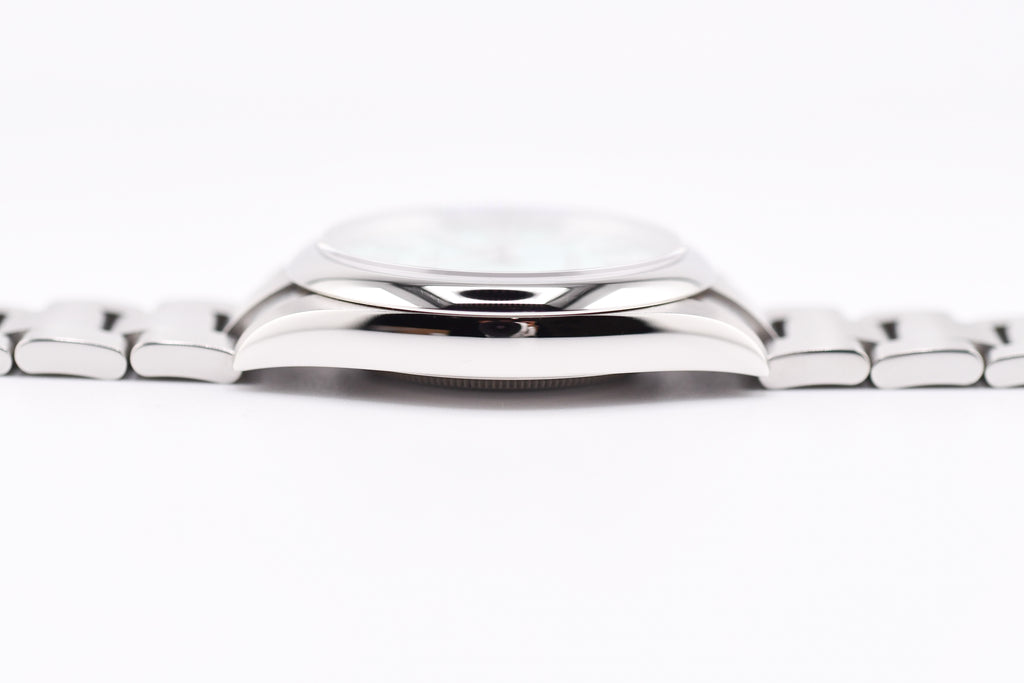 Rolex Oyster Perpetual Ref 124300 Custom Turquoise Blue Dial
