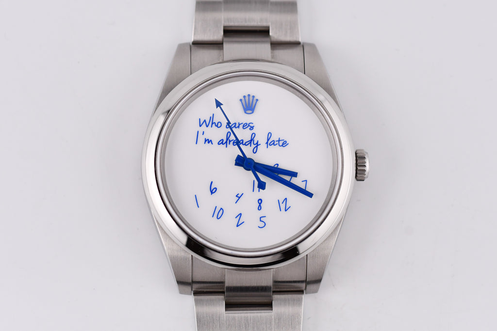 Rolex Oyster Perpetual Ref 124300 Custom Who Cares Dial
