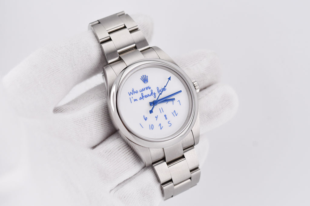 Rolex Oyster Perpetual Ref 124300 Custom Who Cares Dial