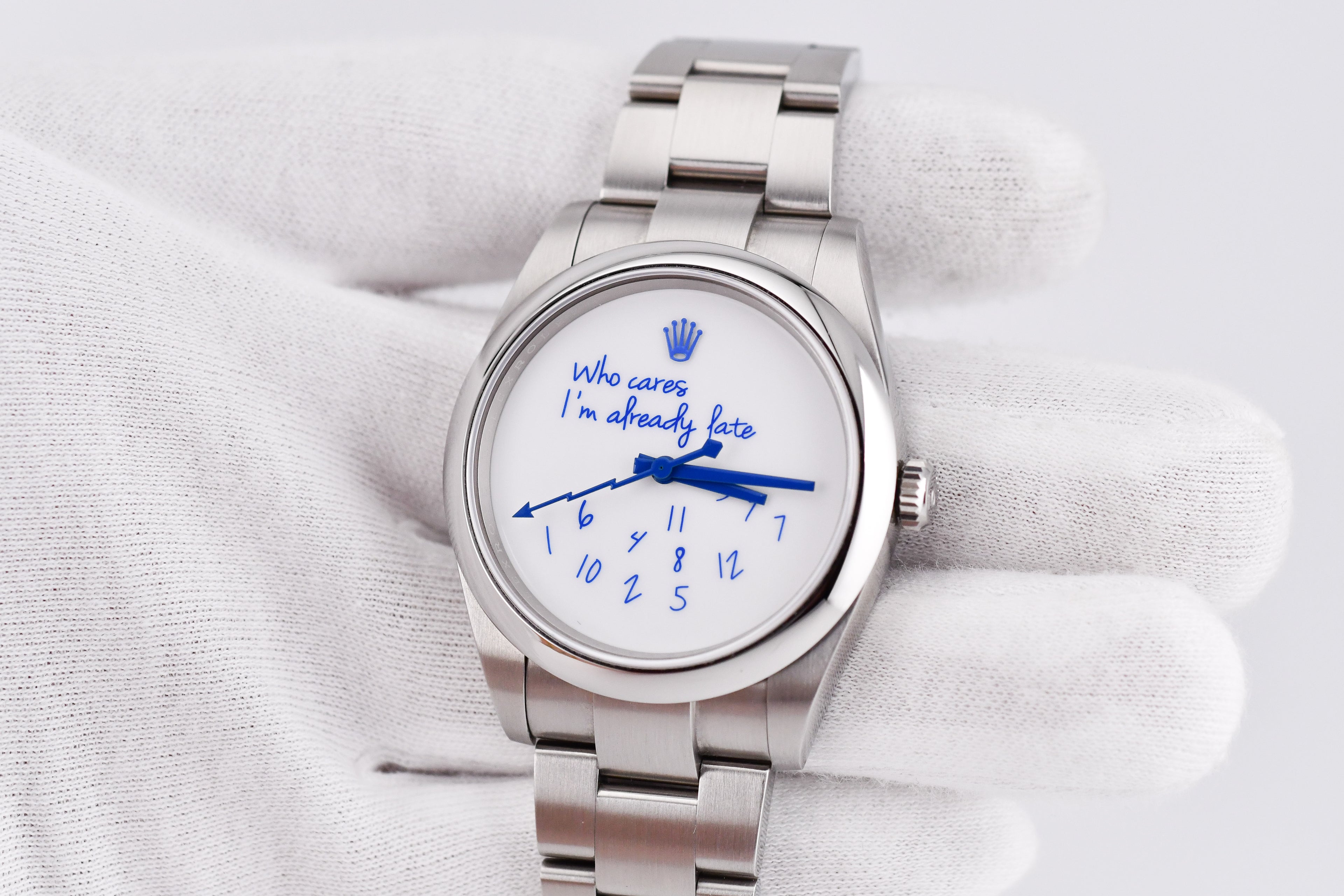 Rolex Oyster Perpetual Ref 124300 Custom Who Cares Dial