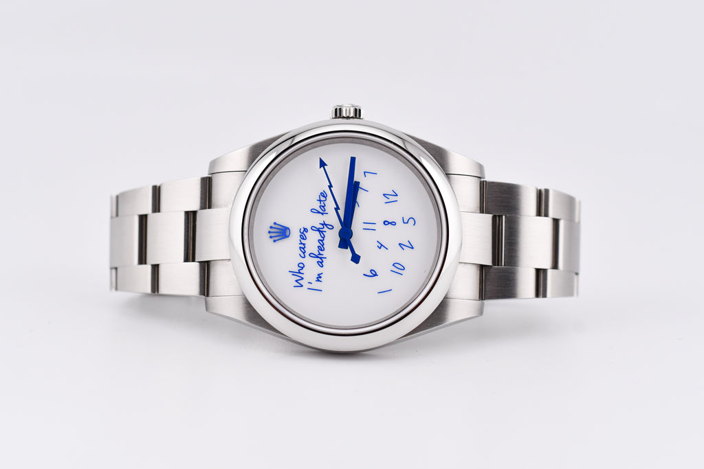 Rolex Oyster Perpetual Ref 124300 Custom Who Cares Dial