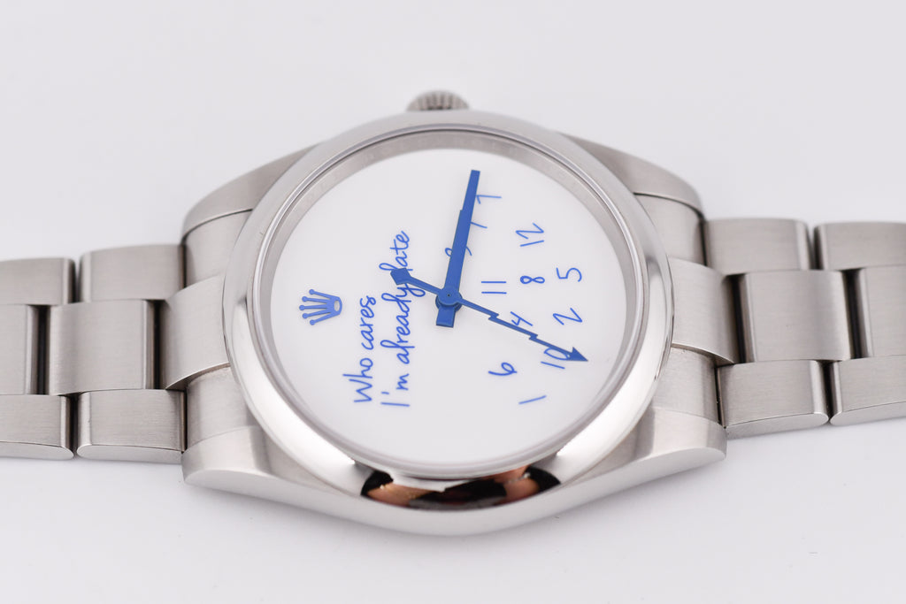 Rolex Oyster Perpetual Ref 124300 Custom Who Cares Dial
