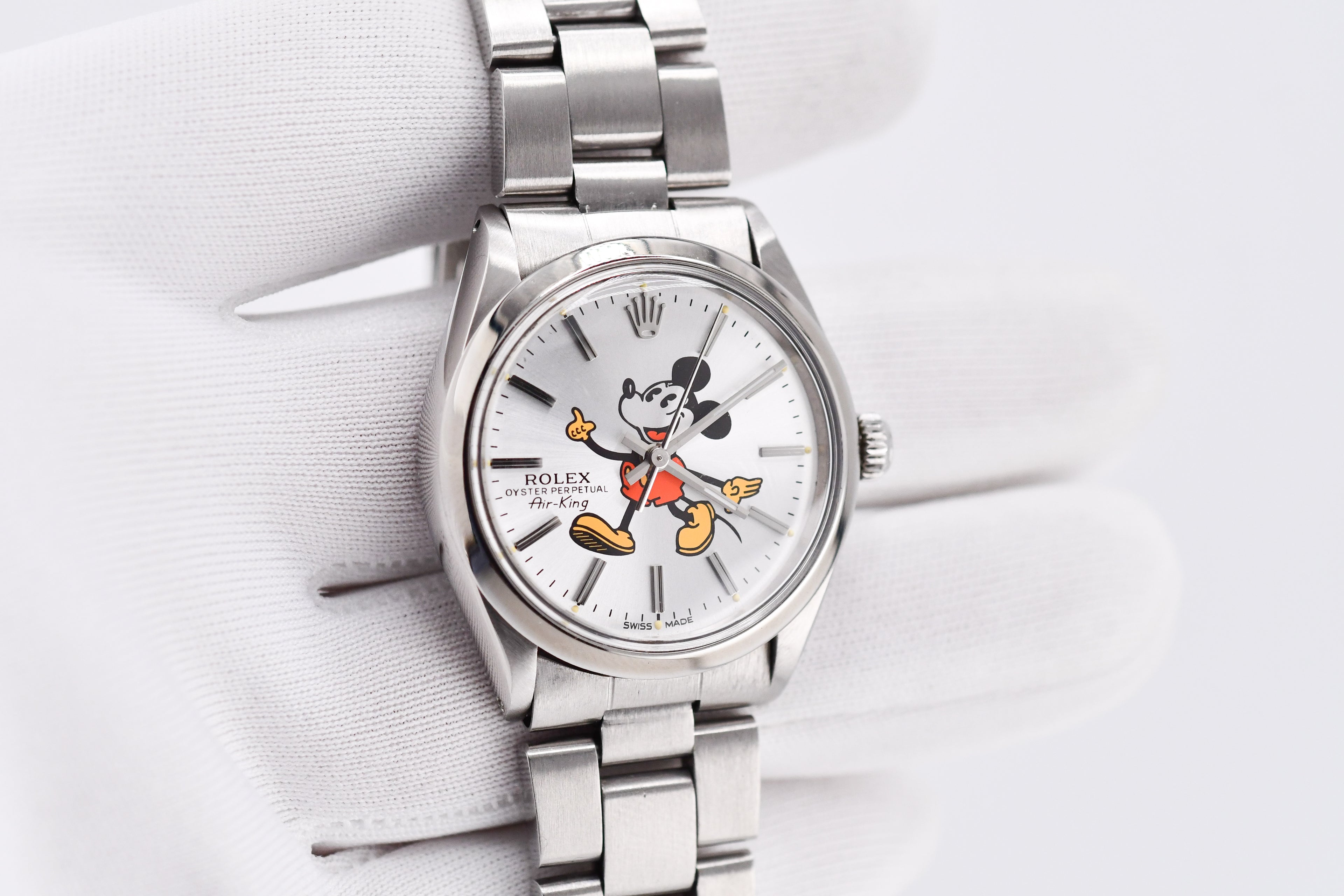 Rolex Precision 34mm Ref 5500 Stainless Steel Mickey Mouse Dial