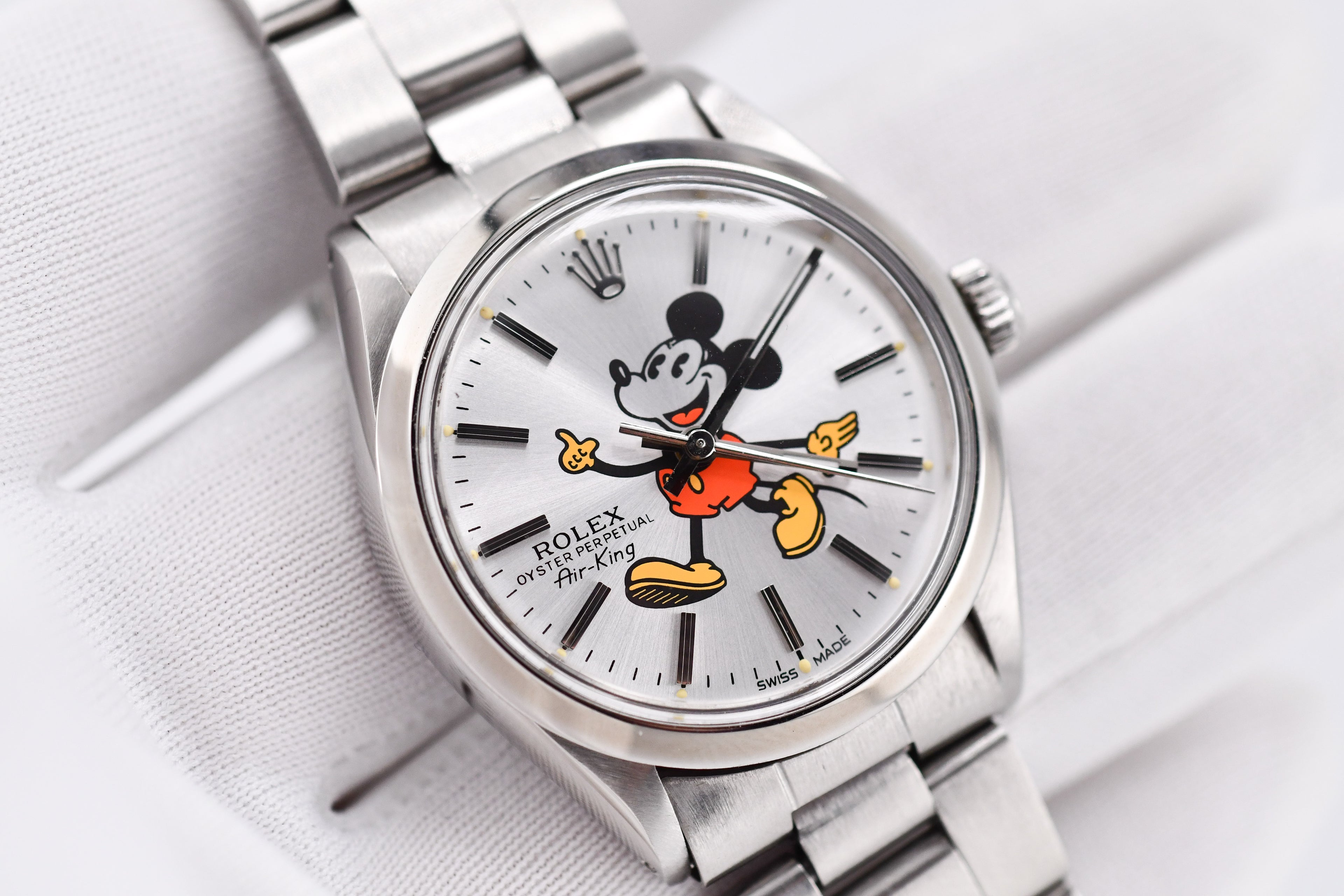Rolex Precision 34mm Ref 5500 Stainless Steel Mickey Mouse Dial