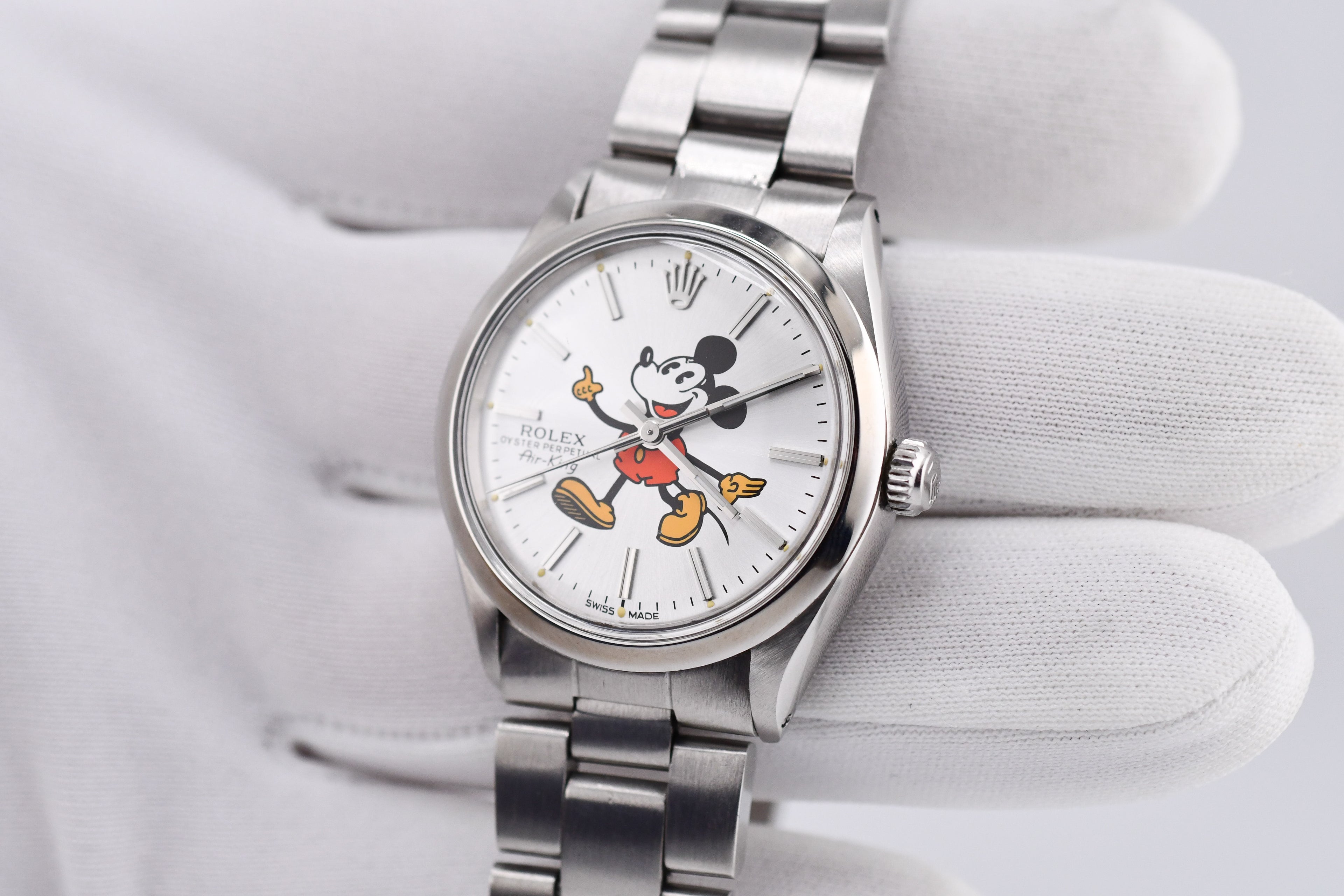 Rolex Precision 34mm Ref 5500 Stainless Steel Mickey Mouse Dial