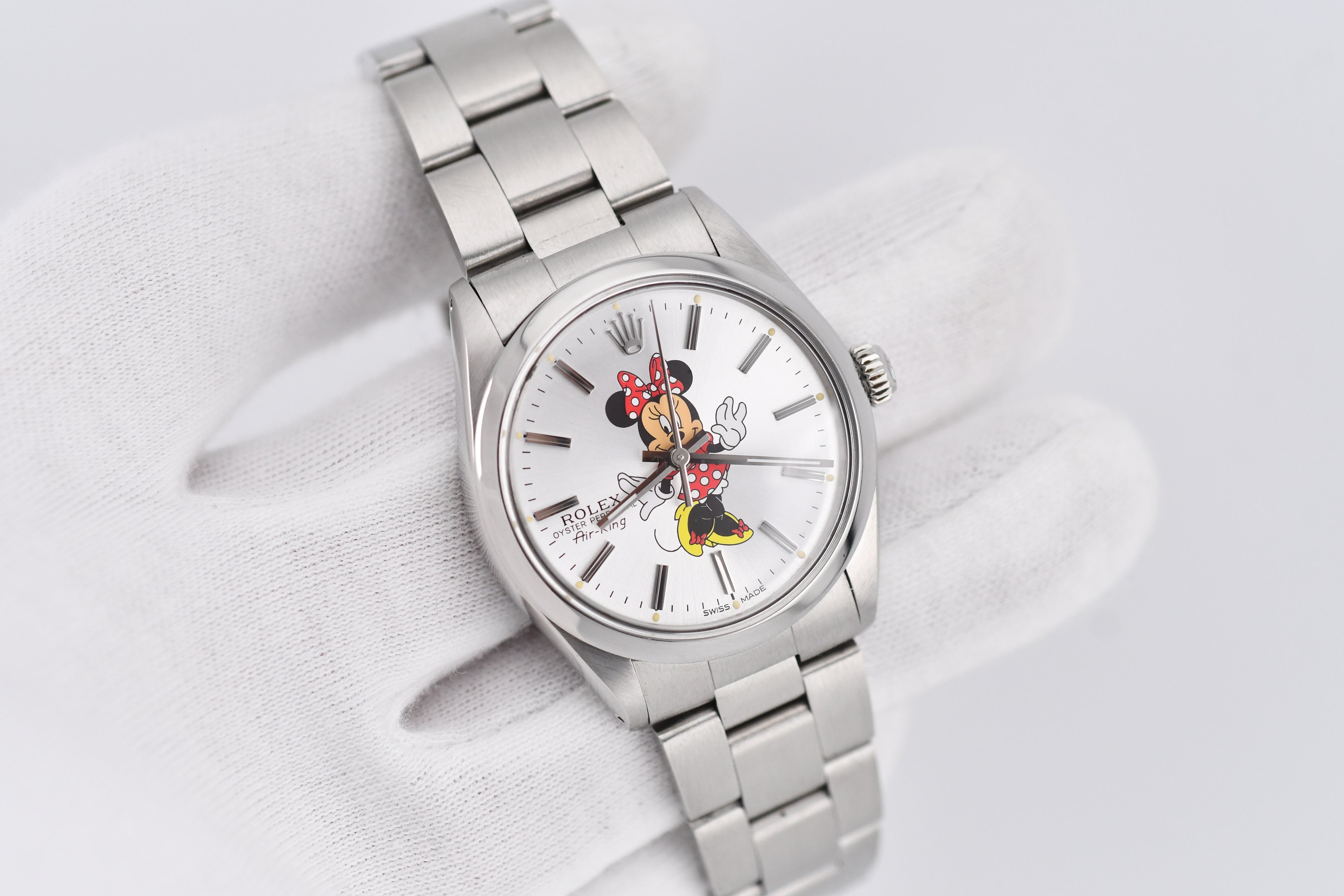 Rolex Precision 34mm Ref 5500 Stainless Steel Minnie Mouse Dial