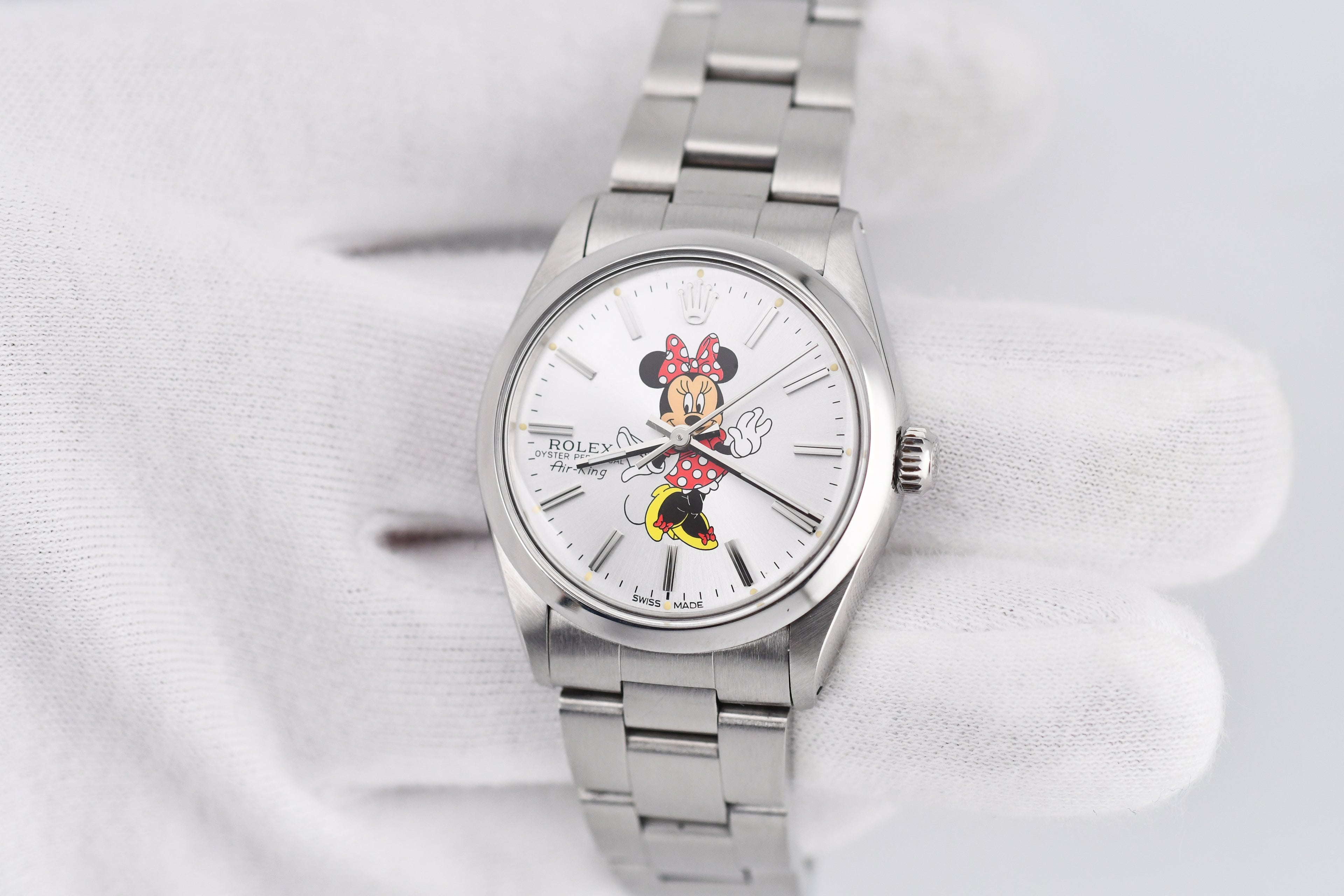Rolex Precision 34mm Ref 5500 Stainless Steel Minnie Mouse Dial