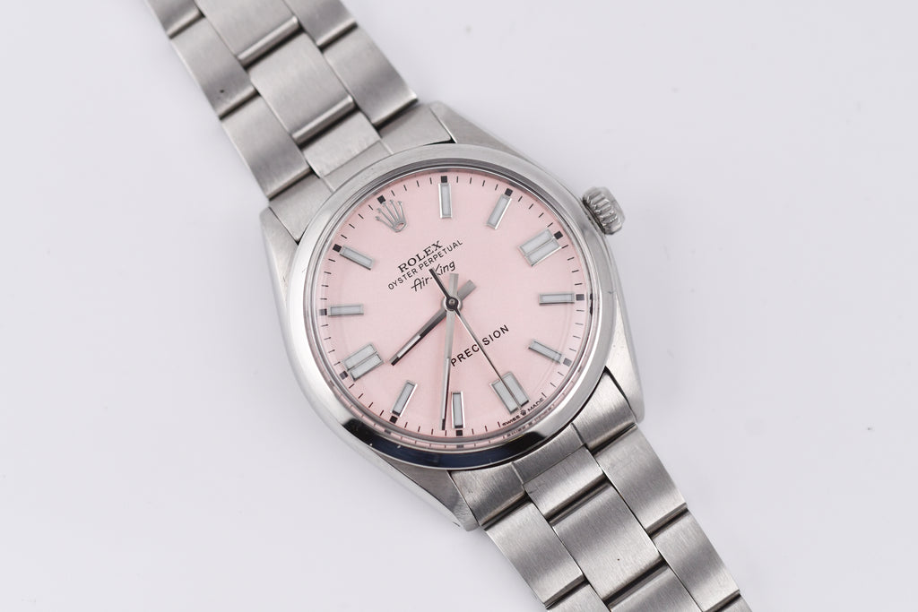 Rolex Precision 34mm Ref 5500 Stainless Steel Pink Dial