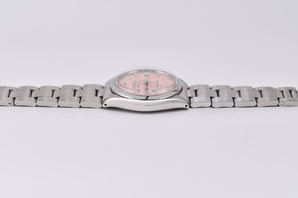 Rolex Precision 34mm Ref 5500 Stainless Steel Pink Dial