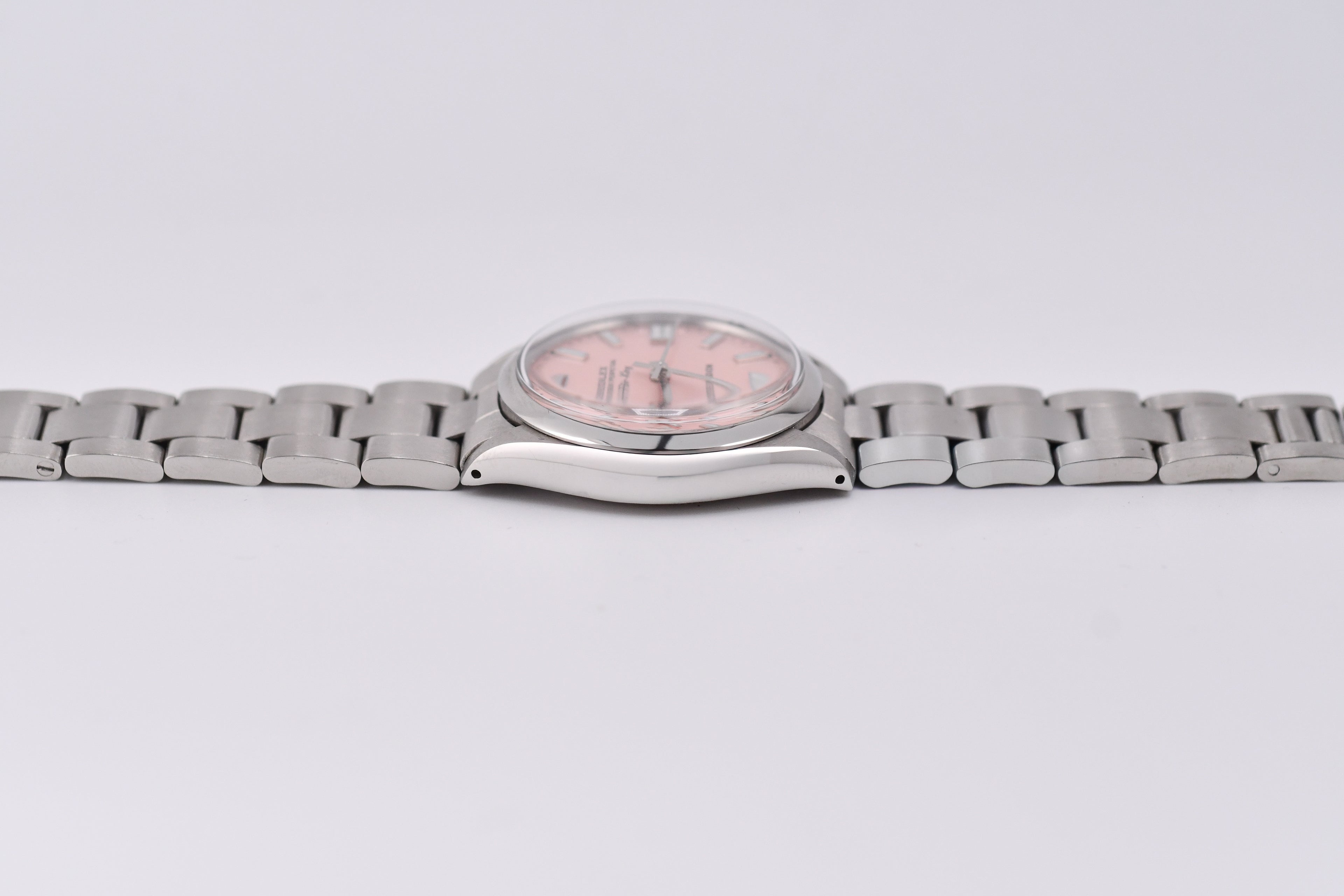 Rolex Precision 34mm Ref 5500 Stainless Steel Pink Dial