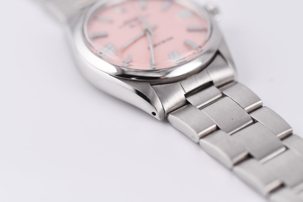 Rolex Precision 34mm Ref 5500 Stainless Steel Pink Dial