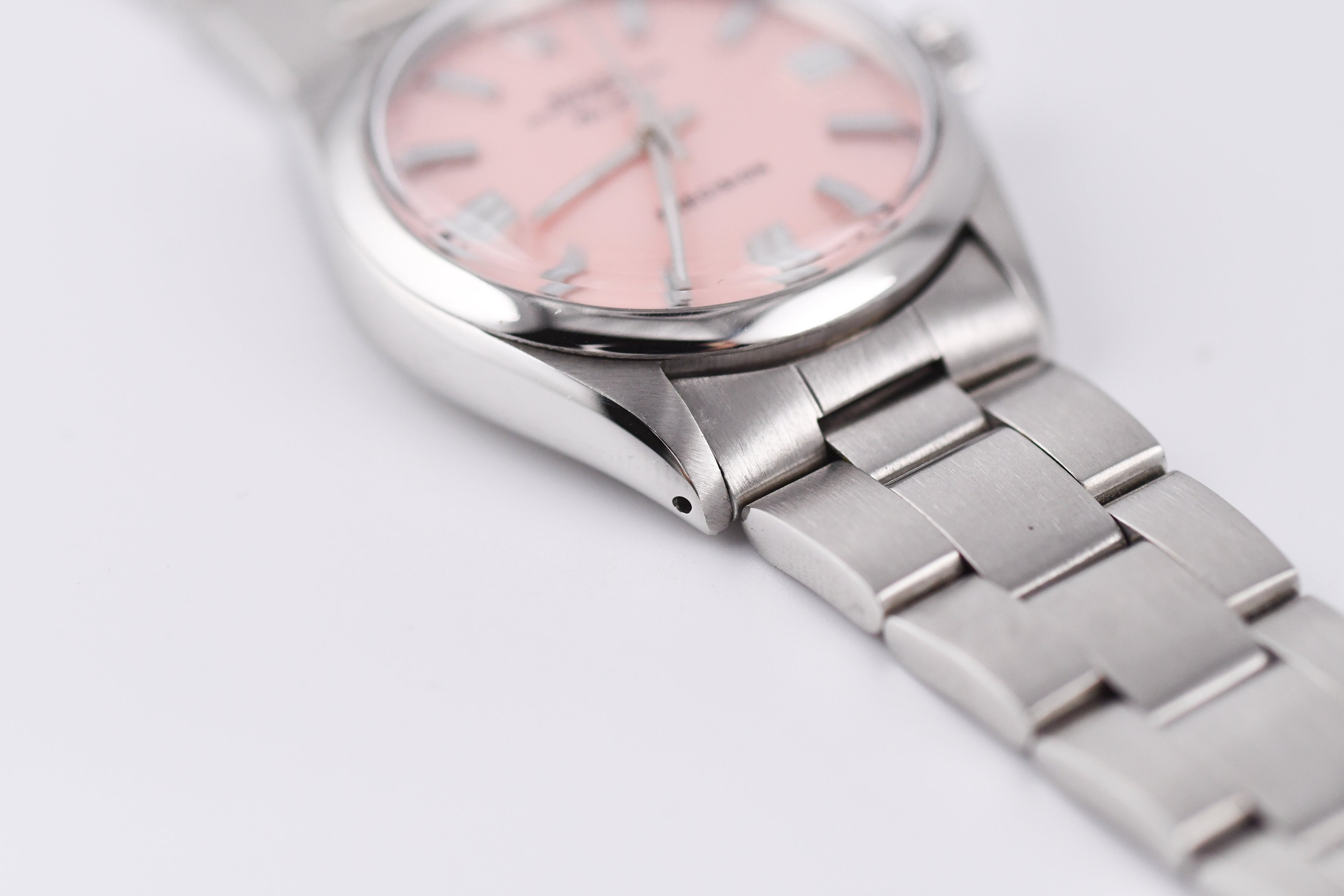 Rolex Precision 34mm Ref 5500 Stainless Steel Pink Dial