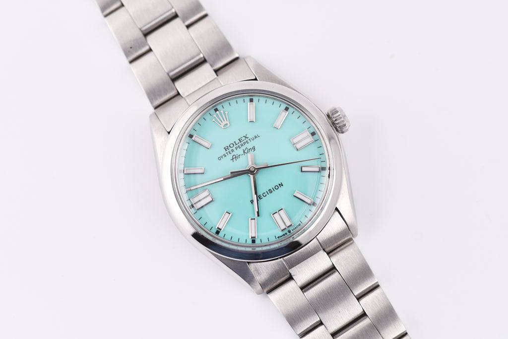 Rolex Precision 34mm Ref 5500 Stainless Steel Turquoise Dial