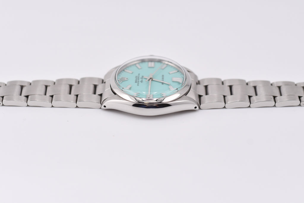 Rolex Precision 34mm Ref 5500 Stainless Steel Turquoise Dial