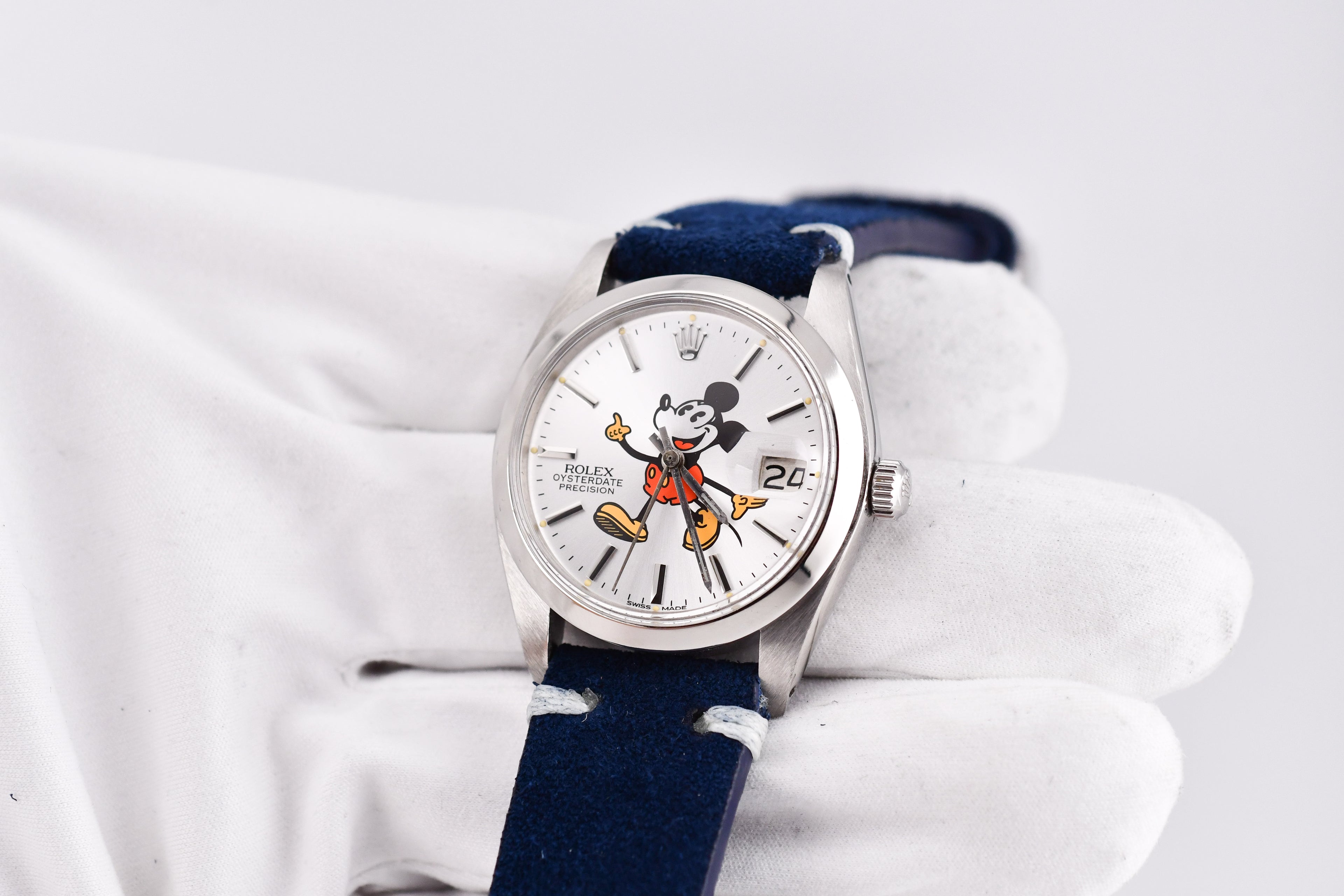 Rolex Precision 34mm Ref 6694 Stainless Steel Mickey Mouse Dial