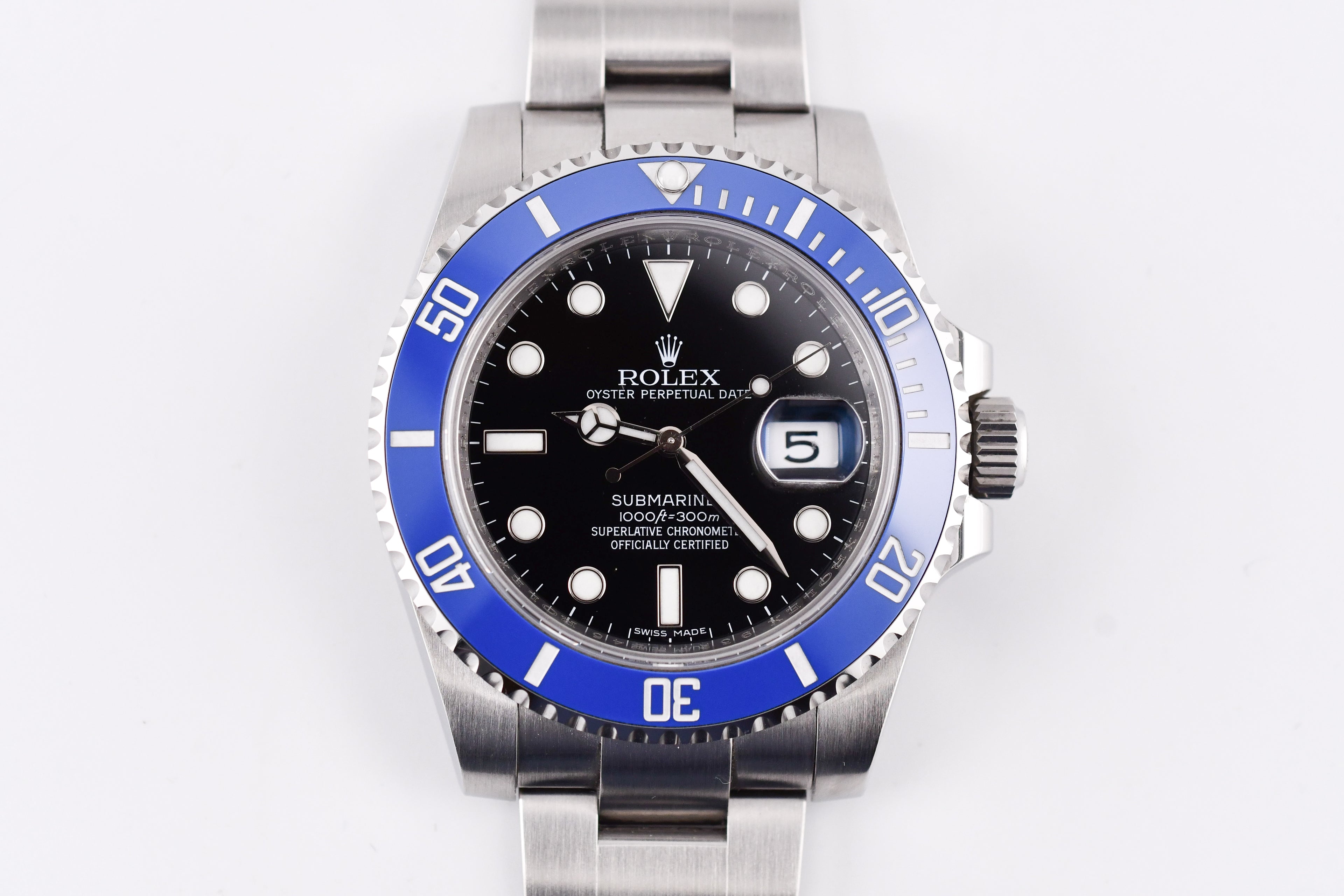 Rolex Submariner 40mm Ref 116610 Custom Blue Bezel Black Dial