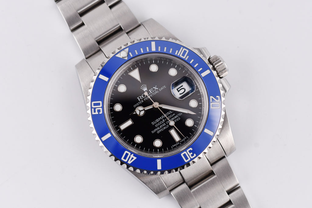 Rolex Submariner 40mm Ref 116610 Custom Blue Bezel Black Dial