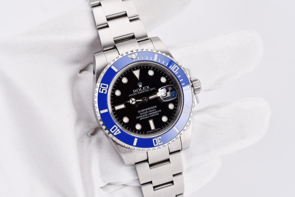 Rolex Submariner 40mm Ref 116610 Custom Blue Bezel Black Dial