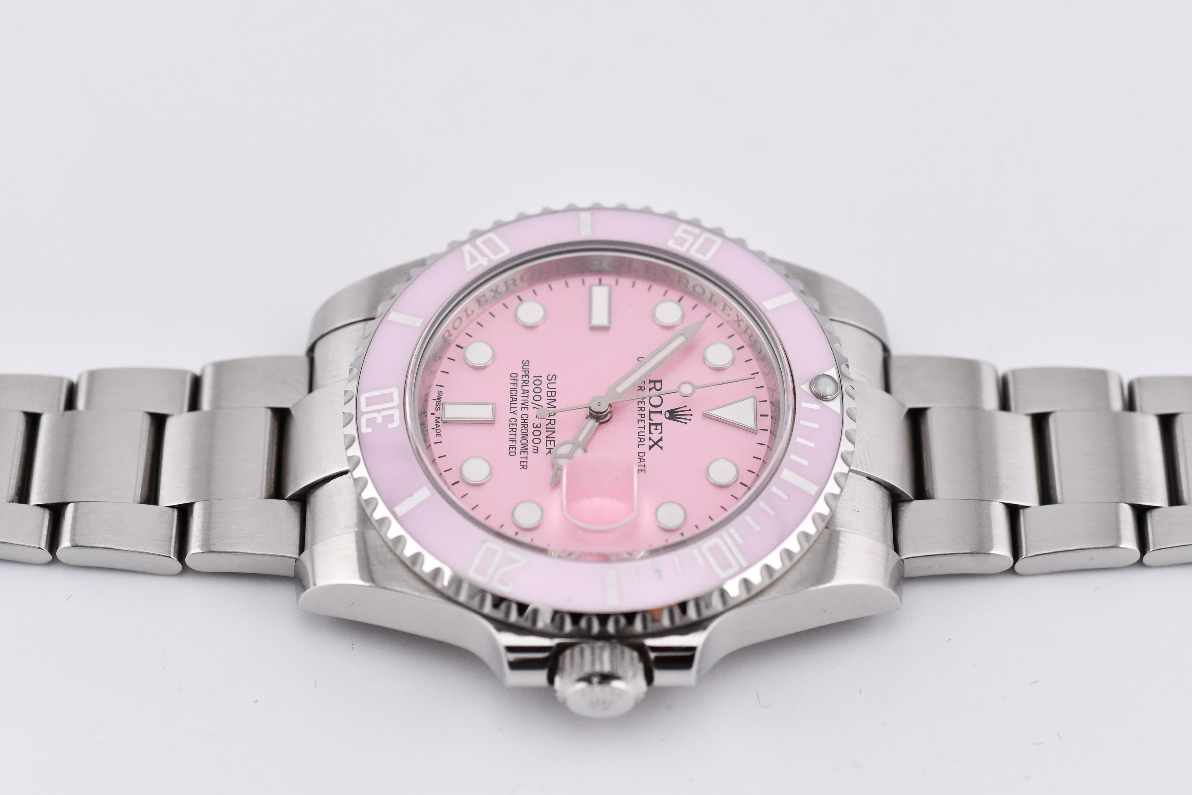 Rolex Submariner 40mm Ref 116610 Custom Pink Bezel and Pink Dial