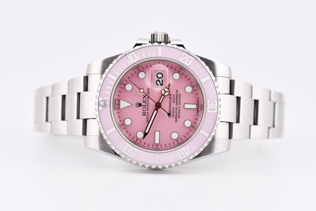 Rolex Submariner 40mm Ref 116610 Custom Pink Bezel and Pink Dial