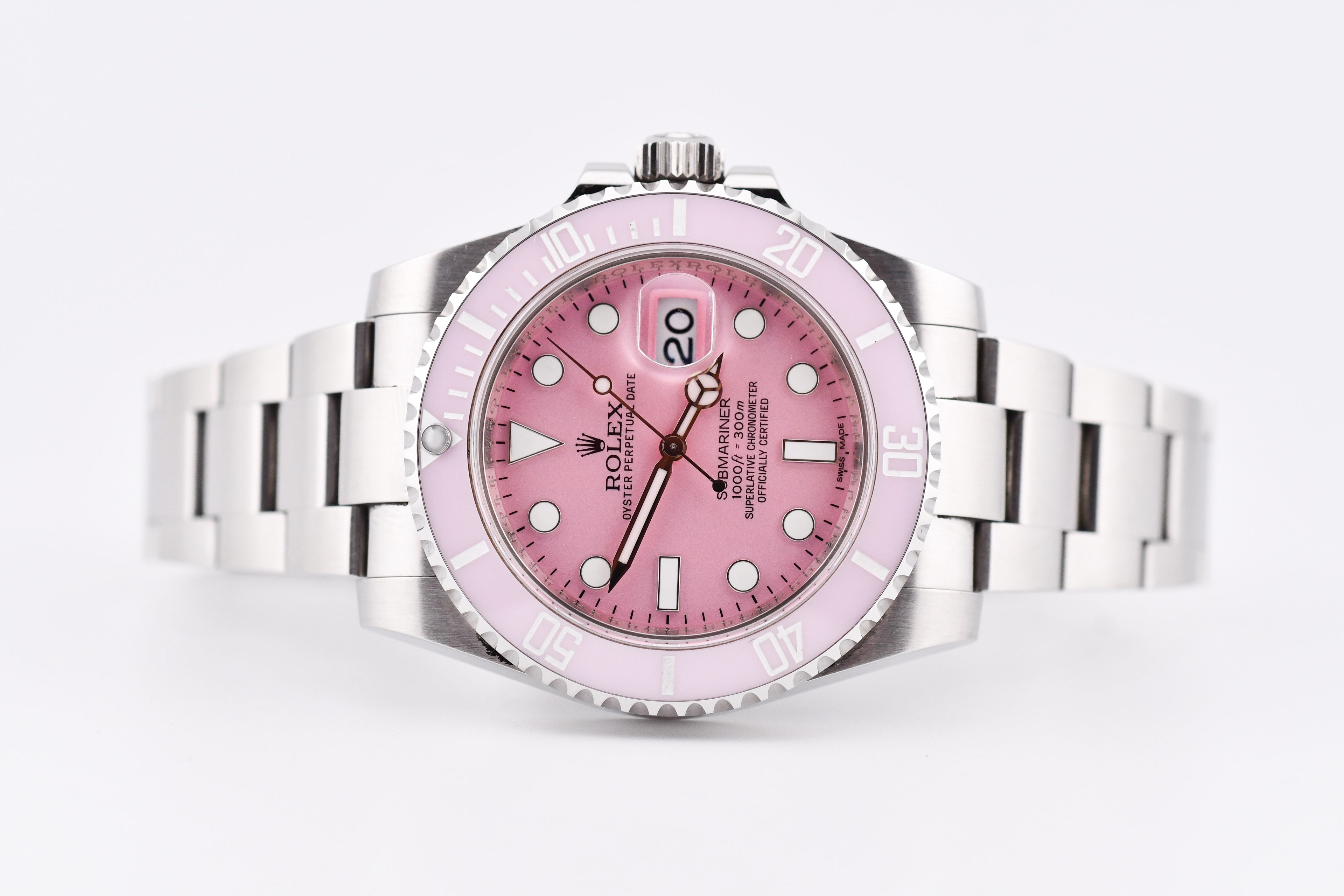 Rolex Submariner 40mm Ref 116610 Custom Pink Bezel and Pink Dial