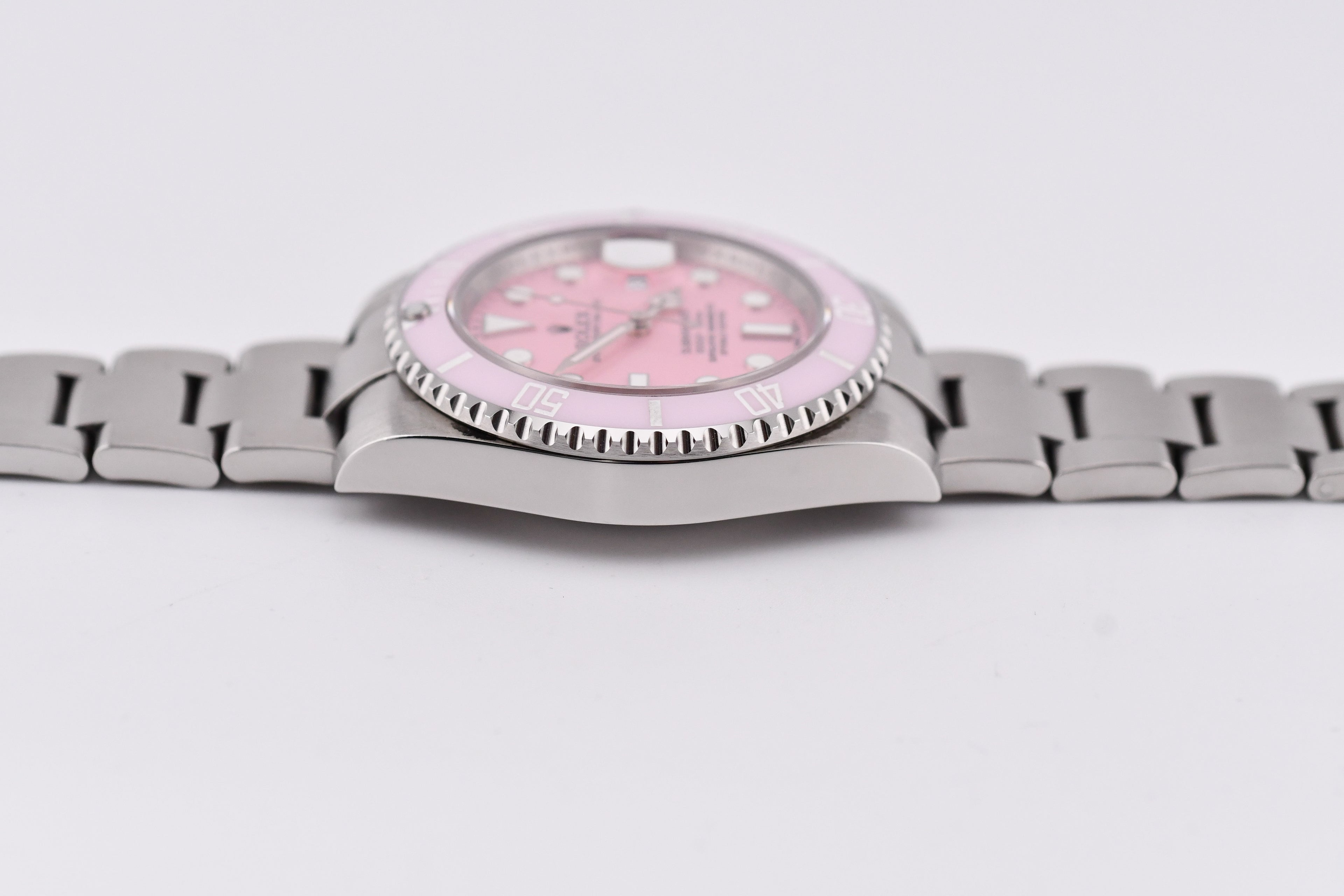 Rolex Submariner 40mm Ref 116610 Custom Pink Bezel and Pink Dial
