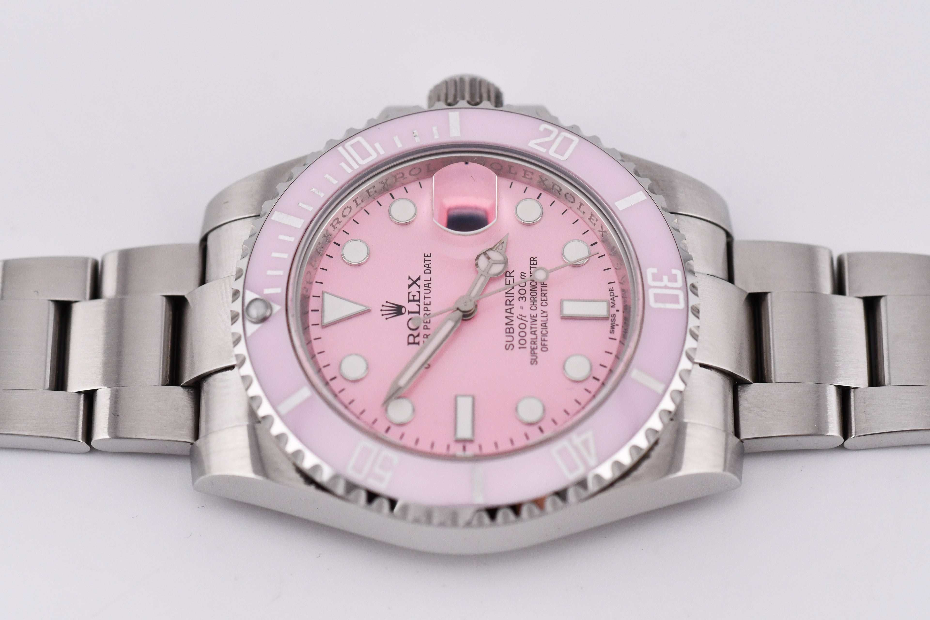Rolex Submariner 40mm Ref 116610 Custom Pink Bezel and Pink Dial