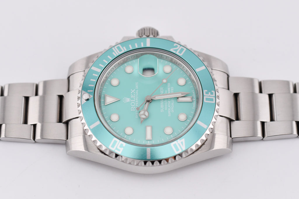 Rolex Submariner 40mm Ref 116610 Custom Tiffany Bezel and Tiffany Dial