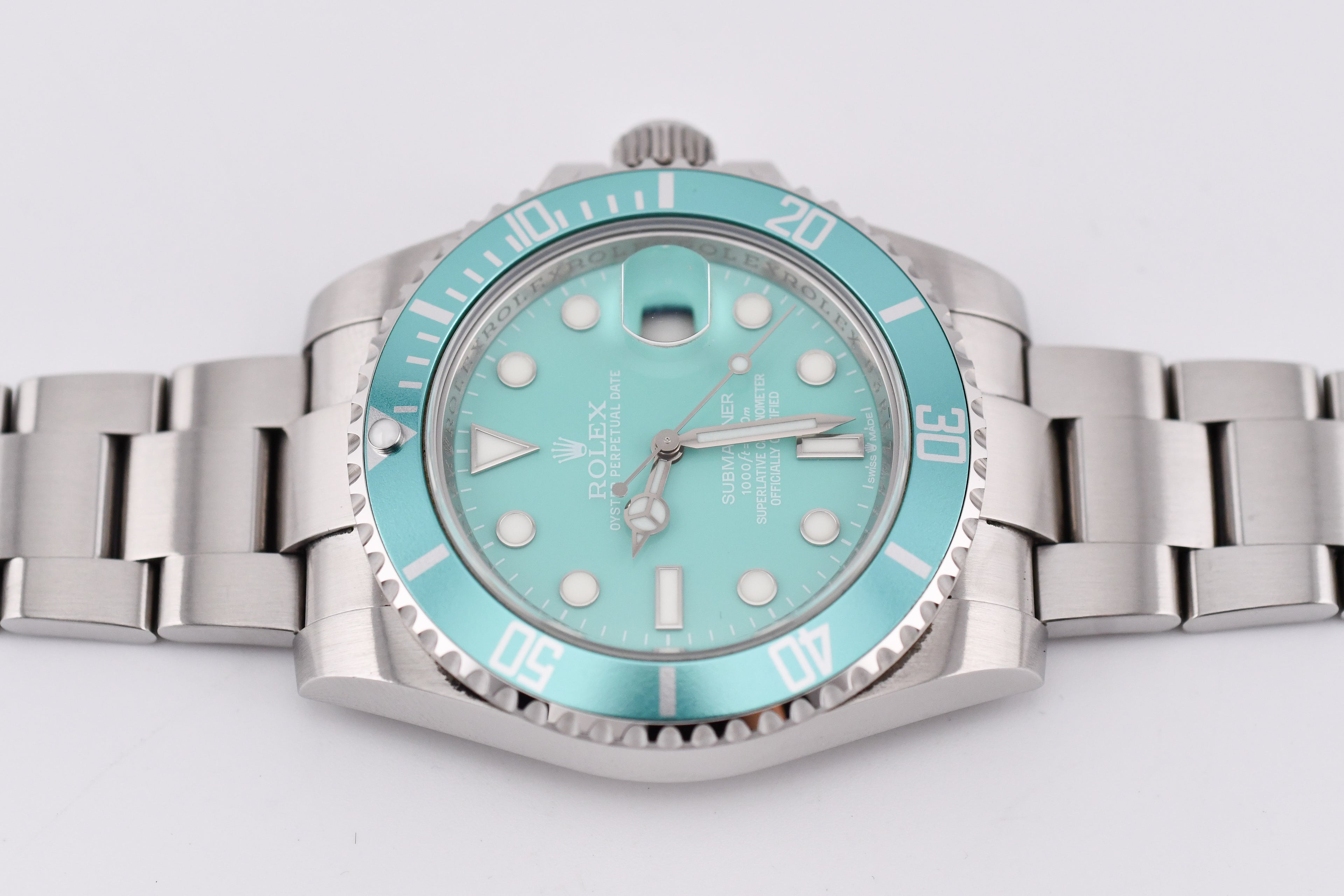 Rolex Submariner 40mm Ref 116610 Custom Tiffany Bezel and Tiffany Dial