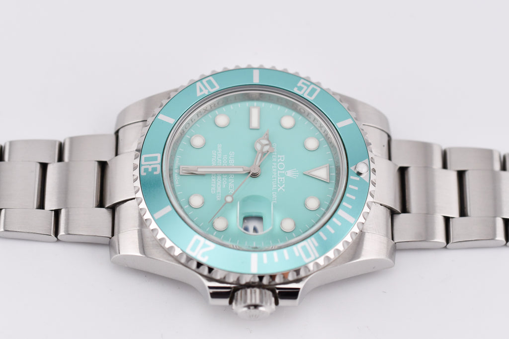 Rolex Submariner 40mm Ref 116610 Custom Tiffany Bezel and Tiffany Dial