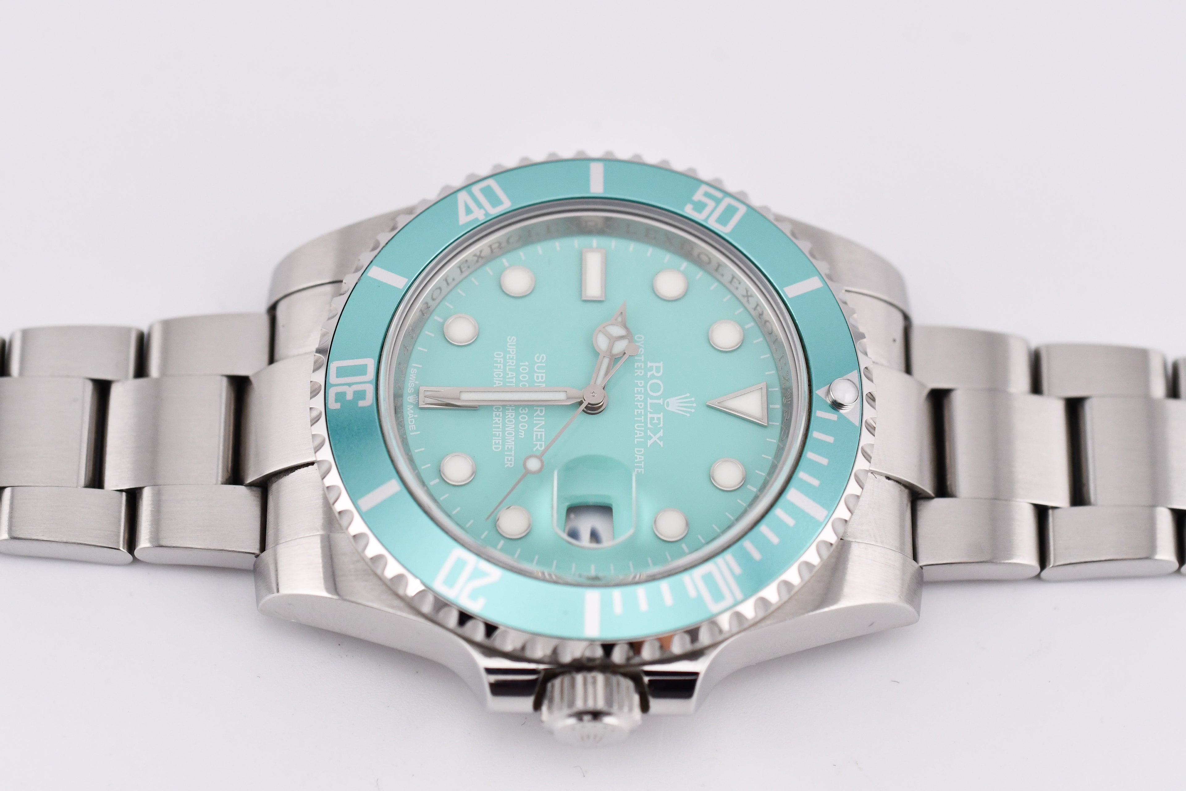 Rolex Submariner 40mm Ref 116610 Custom Tiffany Bezel and Tiffany Dial