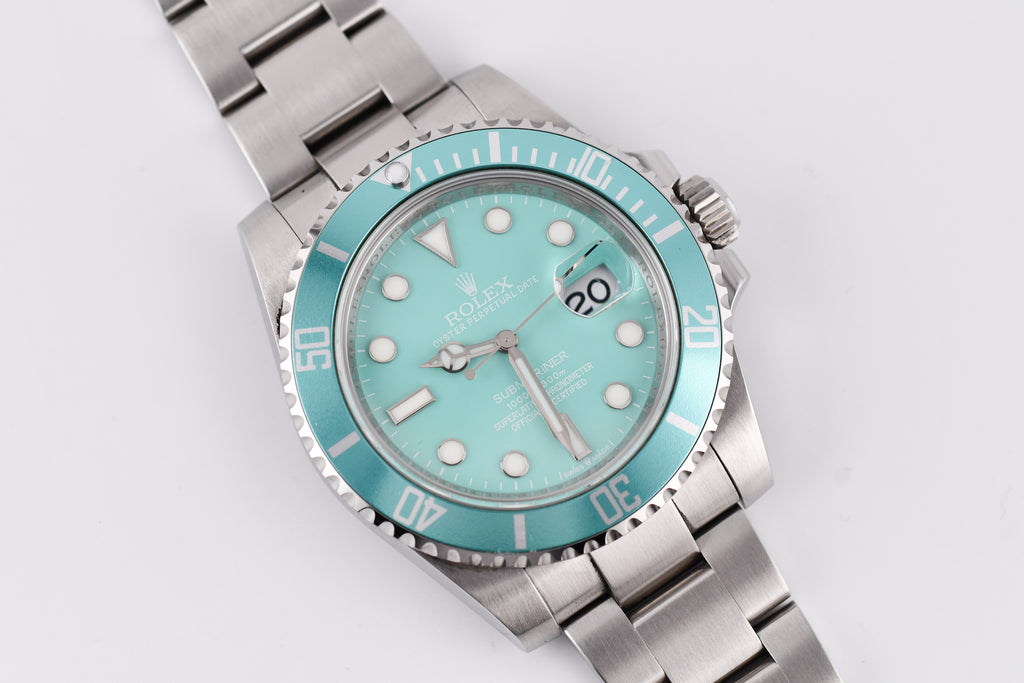 Rolex Submariner 40mm Ref 116610 Custom Tiffany Bezel and Tiffany Dial