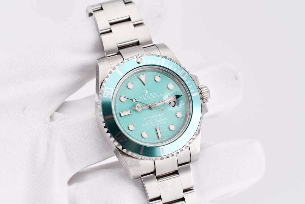 Rolex Submariner 40mm Ref 116610 Custom Tiffany Bezel and Tiffany Dial