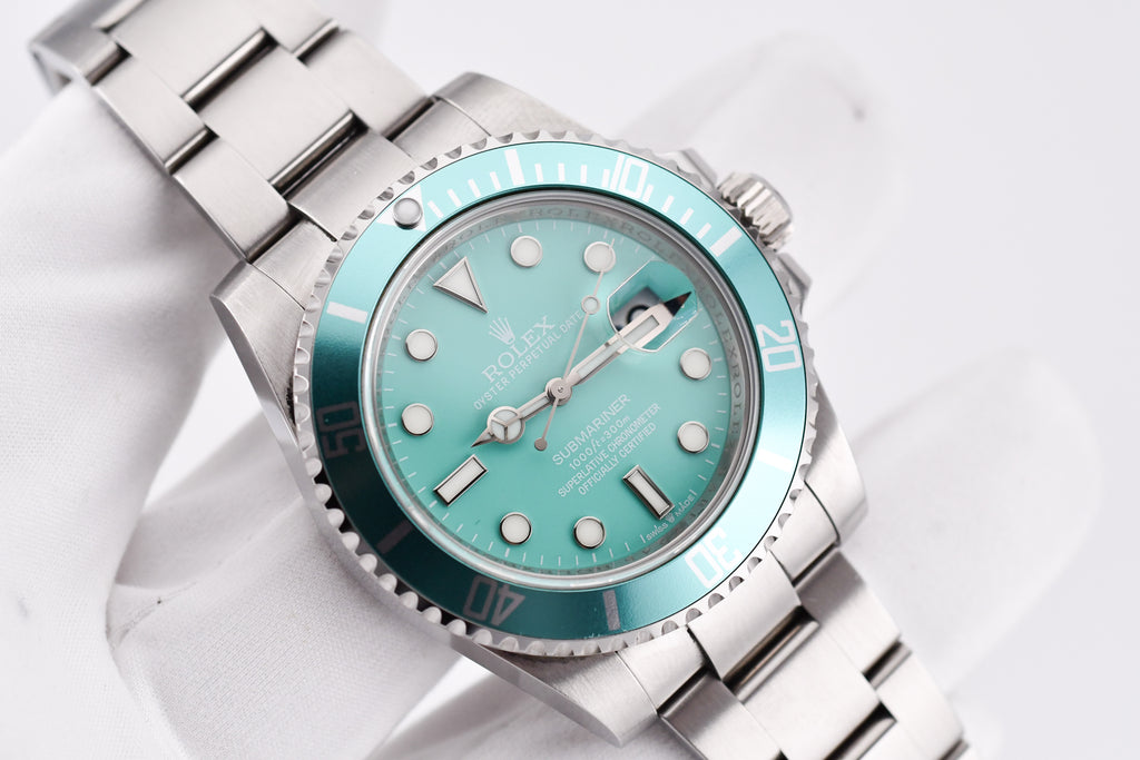 Rolex Submariner 40mm Ref 116610 Custom Tiffany Bezel and Tiffany Dial