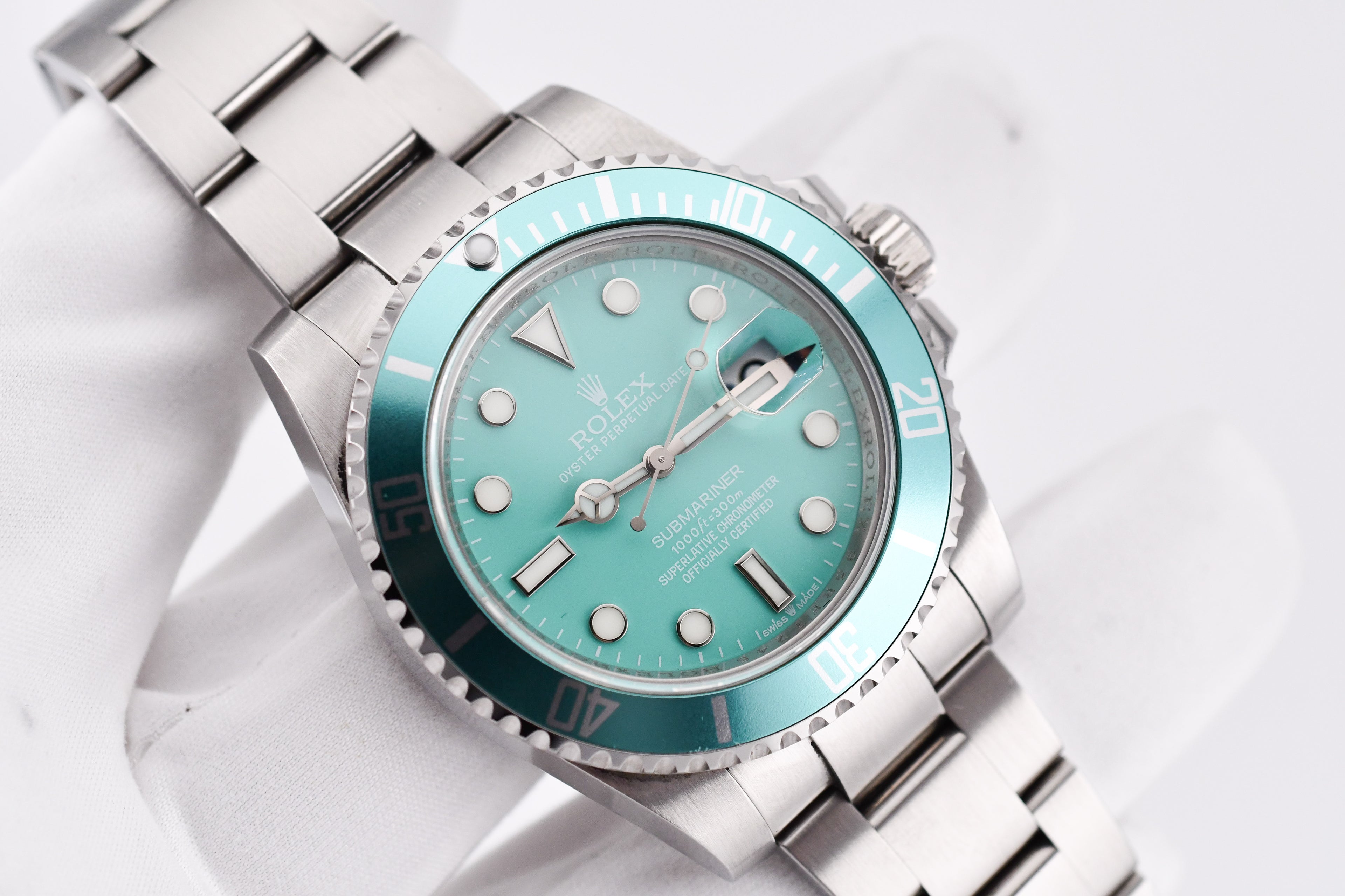 Rolex Submariner 40mm Ref 116610 Custom Tiffany Bezel and Tiffany Dial