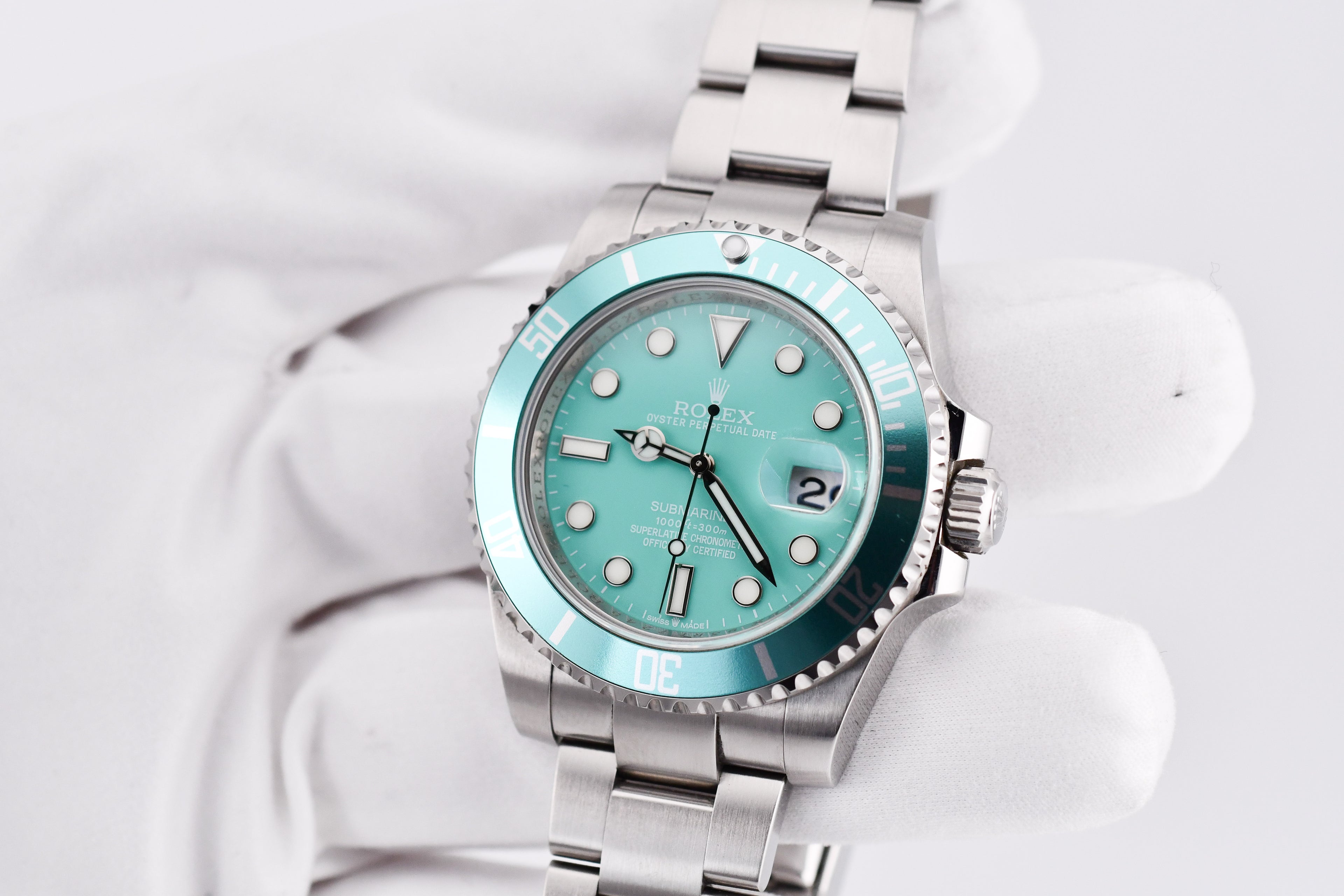 Rolex Submariner 40mm Ref 116610 Custom Tiffany Bezel and Tiffany Dial