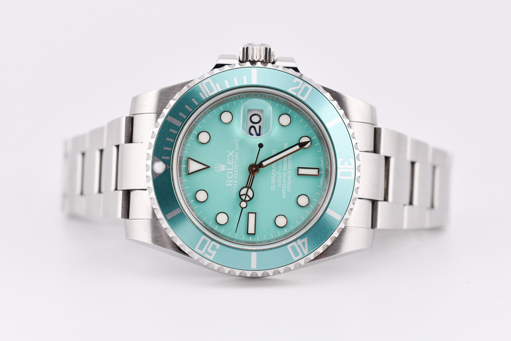 Rolex Submariner 40mm Ref 116610 Custom Tiffany Bezel and Tiffany Dial