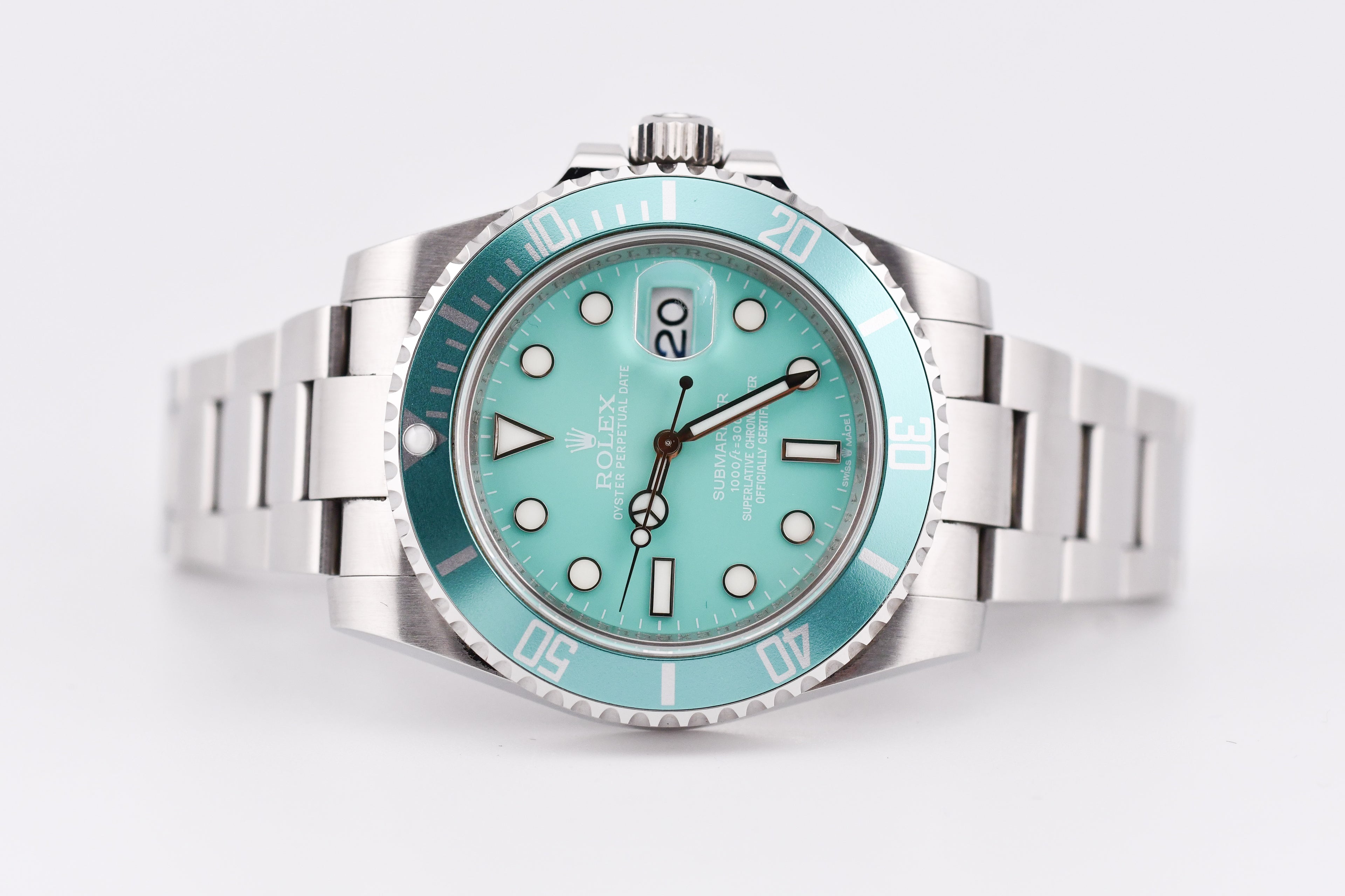 Rolex Submariner 40mm Ref 116610 Custom Tiffany Bezel and Tiffany Dial