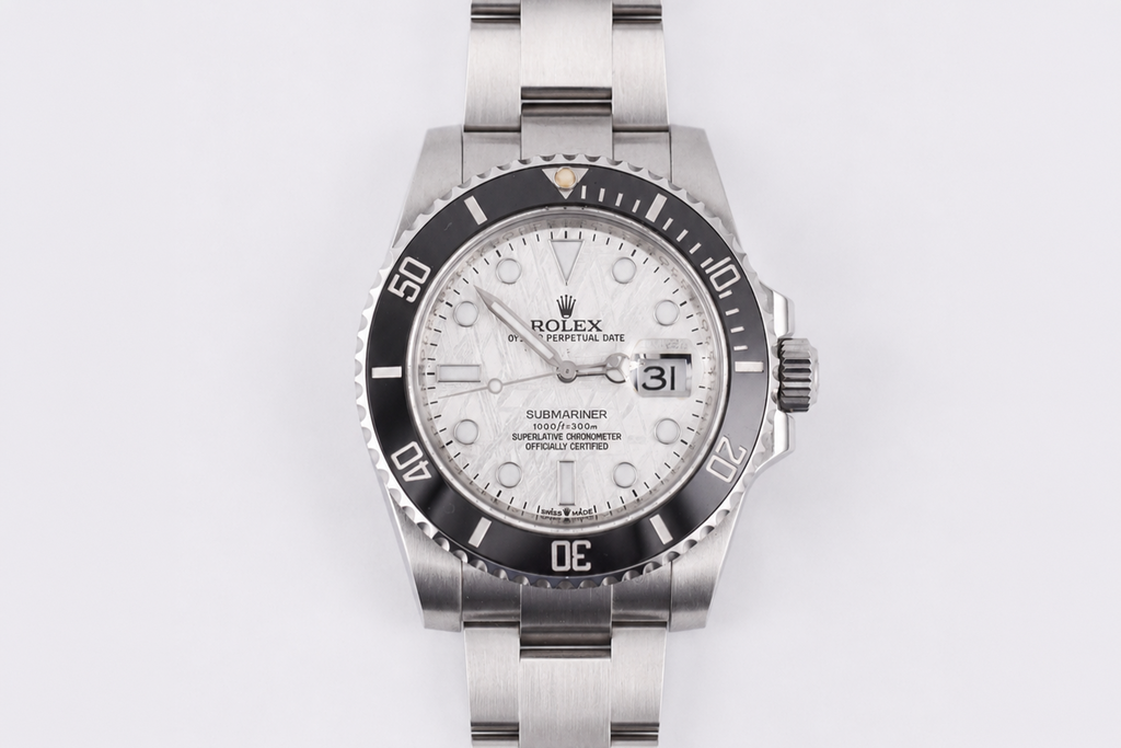 Rolex Submariner 40mm Ref 116610 Original Black Bezel and Custom Meteorite Dial