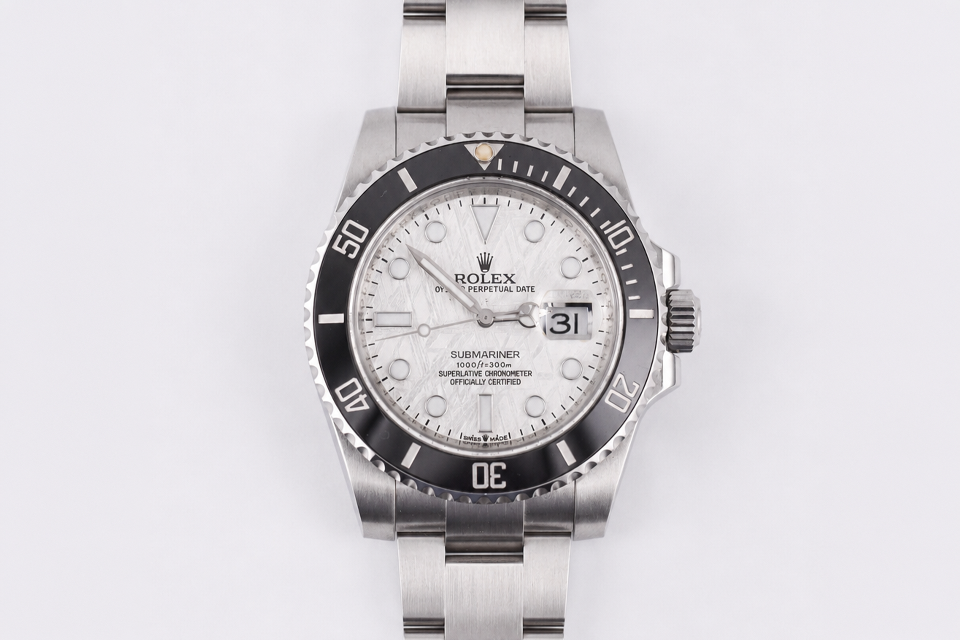 Rolex Submariner 40mm Ref 116610 Original Black Bezel and Custom Meteorite Dial