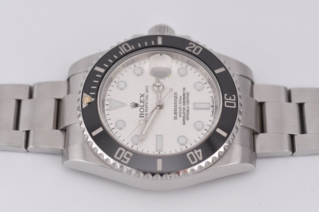 Rolex Submariner 40mm Ref 116610 Original Black Bezel and Custom Meteorite Dial