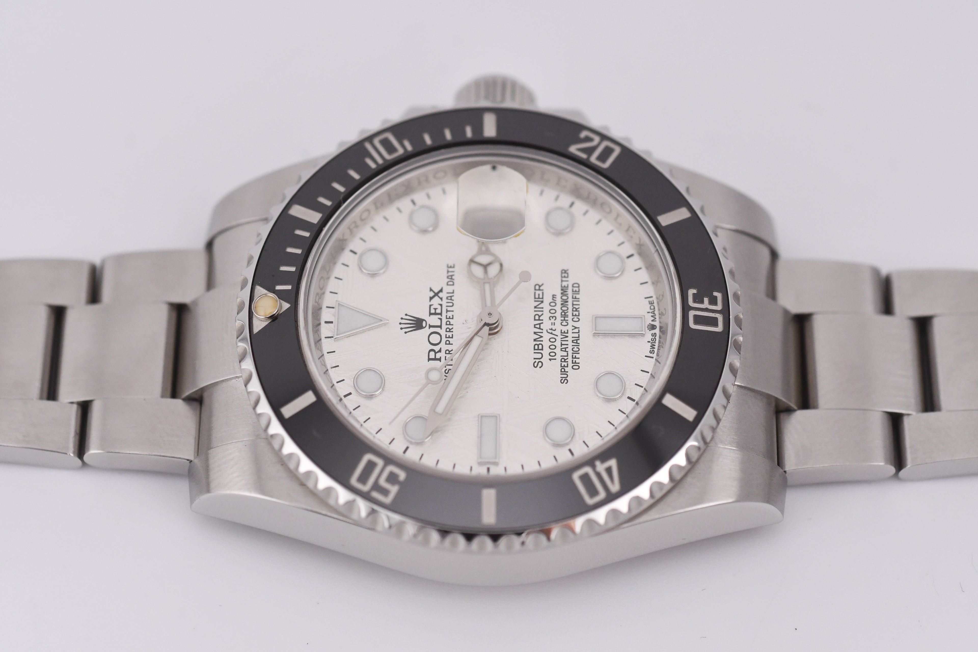 Rolex Submariner 40mm Ref 116610 Original Black Bezel and Custom Meteorite Dial