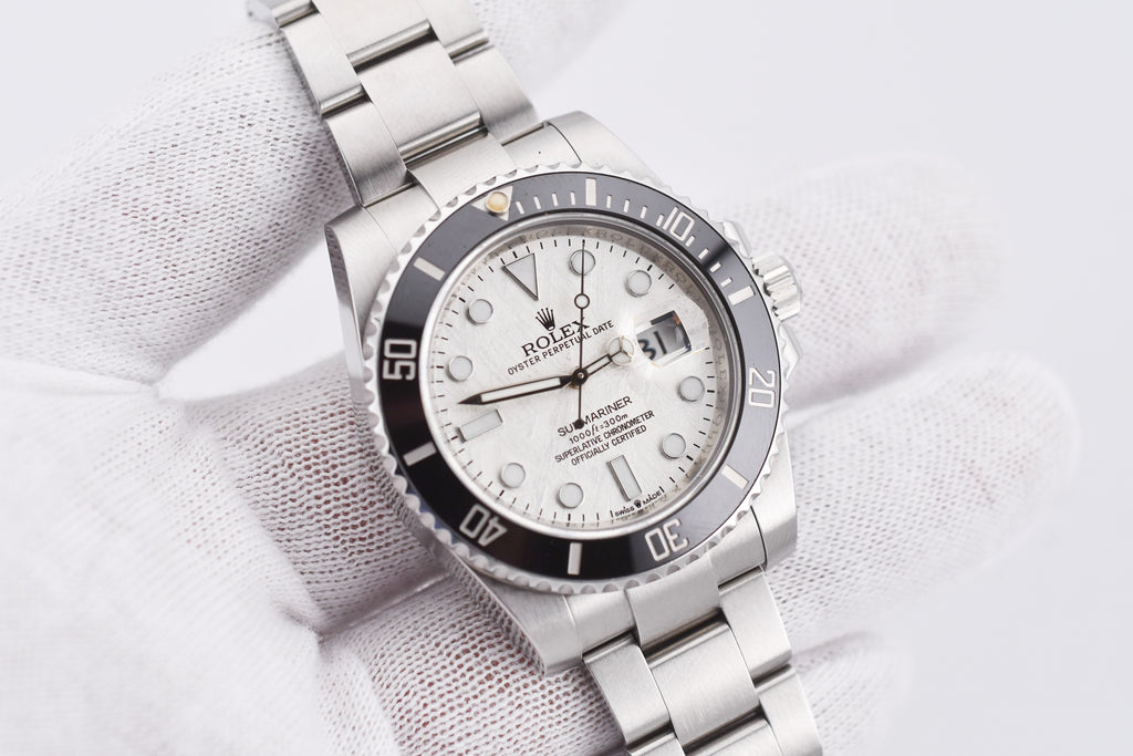 Rolex Submariner 40mm Ref 116610 Original Black Bezel and Custom Meteorite Dial
