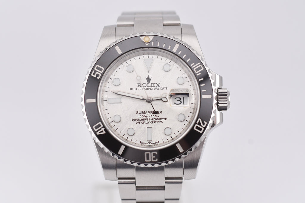 Rolex Submariner 40mm Ref 116610 Original Black Bezel and Custom Meteorite Dial