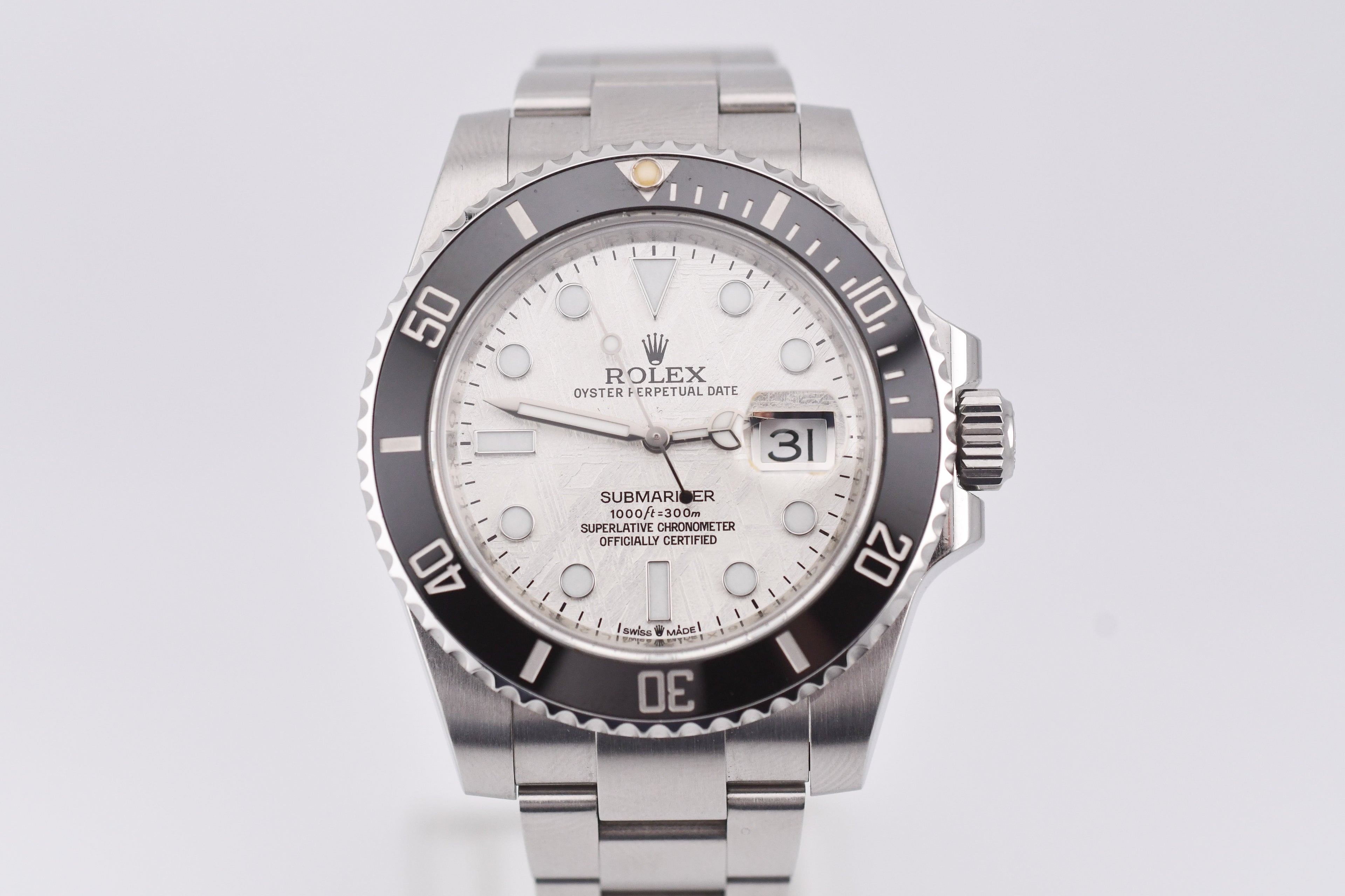 Rolex Submariner 40mm Ref 116610 Original Black Bezel and Custom Meteorite Dial